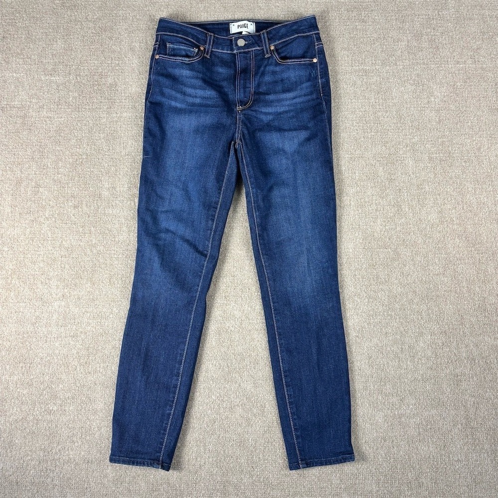 PAIGE‎ Hoxton Ankle Skinny Jeans Womens Size 26 Dark Wash Mid Rise Stretch